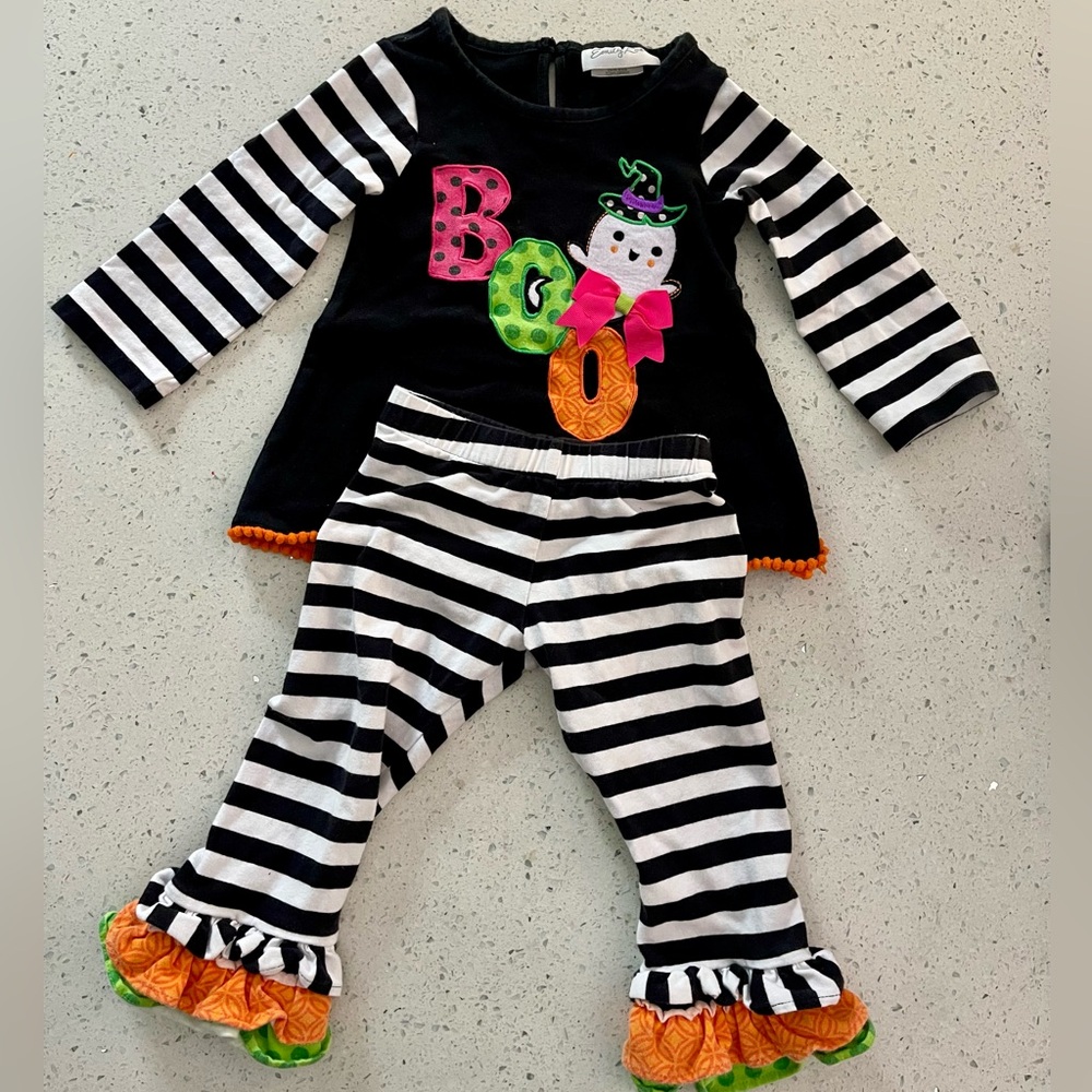 Emily Rose Girls 2-Piece Halloween "Boo" Top & Pants